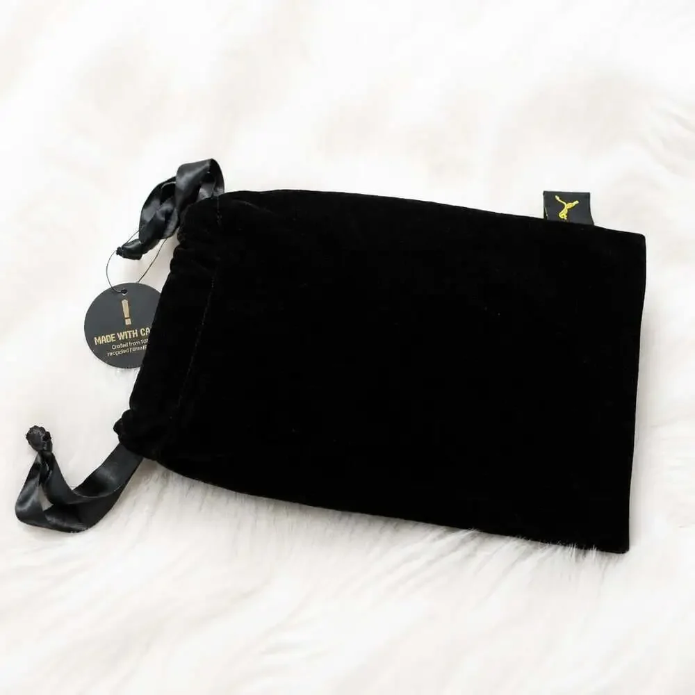 Fenty Puma Shoe Dust Bag Black Velvet Satin Drawstring Embroidered New with tag